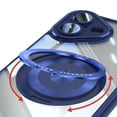 thumbnail image 4 of Allytechgroup iPhone 16 Plus Case with Tempered Glass Lens Protector, Ring Holder Kickstand Shockproof Drop Protection Scratch Resistant Anti-Yellow Clear Back Case Cover for Apple iPhone 16 Plus,Blue, 4 of 6
