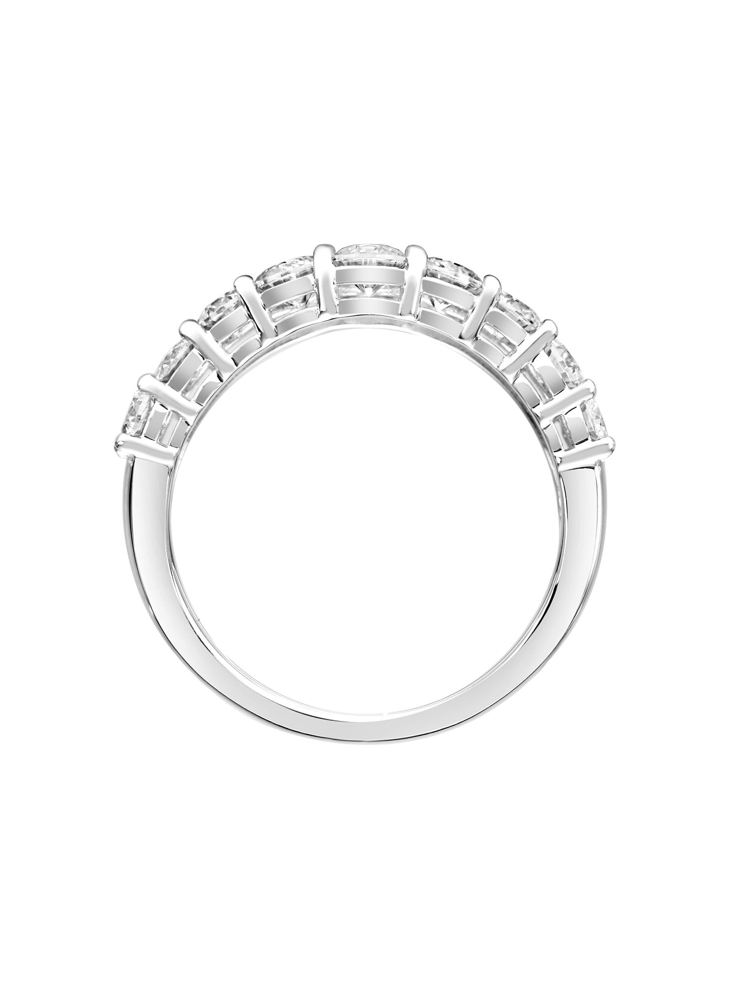 2 Carat DEW Moissanite Sterling Silver Two-Row Chevron Anniversary Band
