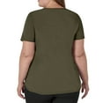 thumbnail image 3 of Fabrcox Women’s Scrub Tops Slim Fit Short Sleeve V Neck Nurse Scrubs Tops with Pockets Fall Spring Working Uniform Dark Green XL, 3 of 5