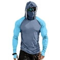 thumbnail image 2 of Men's Color Block Drop Shoulder Hooded Long Sleeve Sun Shirt, Lightweight UPF Protective Pullover Top for Outdoor Sports, Hiking and Casual Daily Use, 2 of 9
