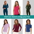 thumbnail image 7 of Merino.tech Merino Wool T Shirt Women - 100% Merino Wool Base Layer Women Short Sleeve Moisture-Wicking Tee and Hiking Socks Large, Magenta Crewneck, 7 of 7