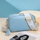 thumbnail image 5 of Bolsa cruzado de moda con borlas de cuero para mujer, de viaje (azul cielo) Likrtyny Para Estrenar, 5 of 7
