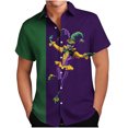 thumbnail image 1 of Mens Casual Botón Arriba Camisas Manga Corta Festival Carnaval Estampado Cuello Cubano Verano Playa Botón Abajo, 1 of 7