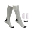thumbnail image 3 of Calcetines calefactores eléctricos 3 modos lavables para mujeres hombres calcetines térmicos largos calentados Gris, 3 of 8
