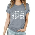 thumbnail image 5 of WREESH Cute Summer Letter Print T-Shirts Women's Short Sleeve Fashion Tops with Round Neck Gray, 5 of 5