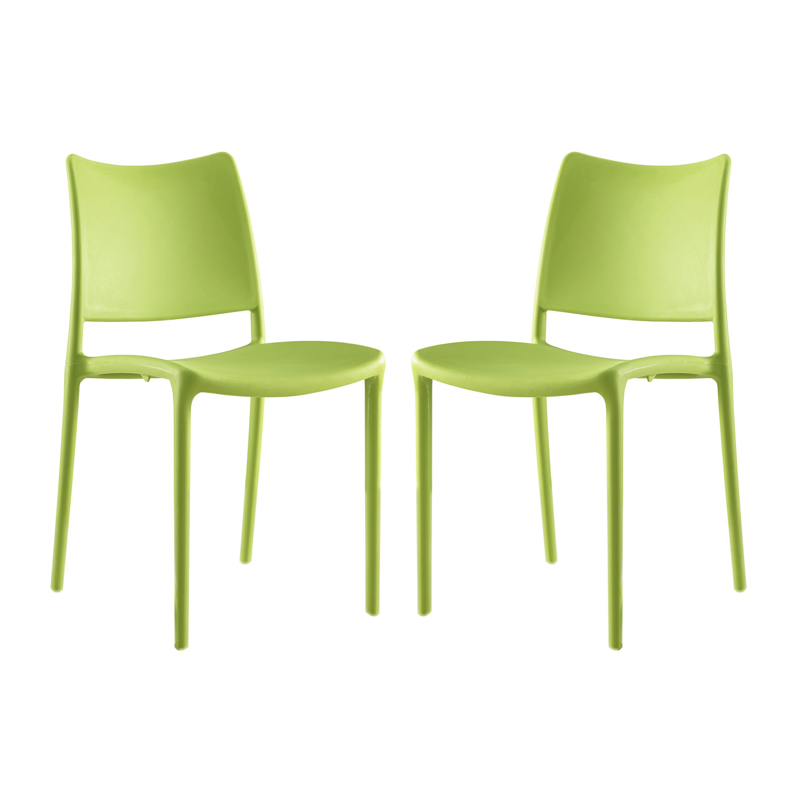 Modern Contemporary Urban Design Outdoor Kitchen Room Dining Chair ( Set of 2), Green, Plastic - image 1 of 4