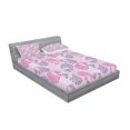 thumbnail image 3 of Ambesonne Paisley Fitted Sheet & Pillow Sham Set, Art Effects, Twinxl, Fuchsia Lilac, 3 of 3