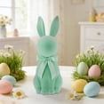 thumbnail image 5 of Artificial Flocked Easter Bunny Figurine - Easter Rabbit Statue with Satin Bow | Decorative Tabletop Accents for Spring & Holiday Celebrations, 5 of 6