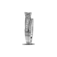 thumbnail image 3 of 10kt White Gold Womens Princess Diamond Bridal Wedding Engagement Ring Band Set 1/2 Cttw, 3 of 4