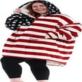 thumbnail image 3 of THE COMFY Original Quarter Zip | Oversized Microfiber & Sherpa Wearable Blanket with Zipper  Seen On Shark Tank  One Size Fits All (Stars and Stripes), 3 of 8