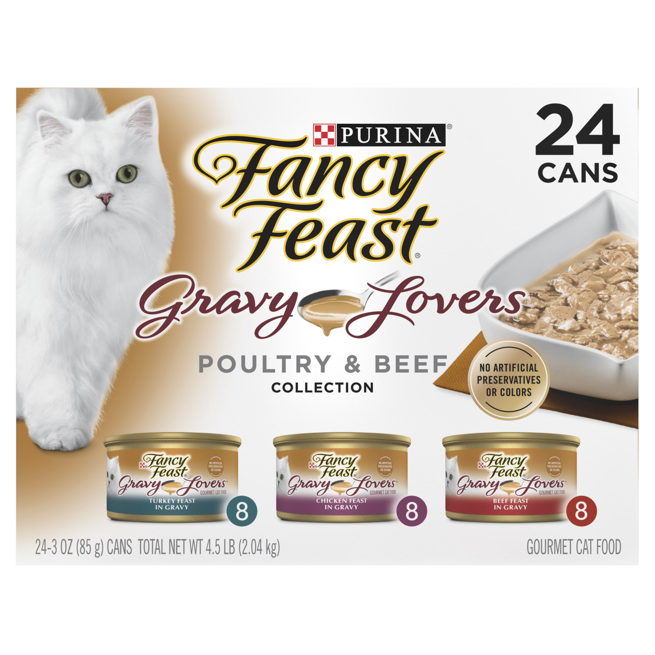 Purina Fancy Feast Gravy Lovers Food, Wet Cat Food Collection, 3 oz Cans