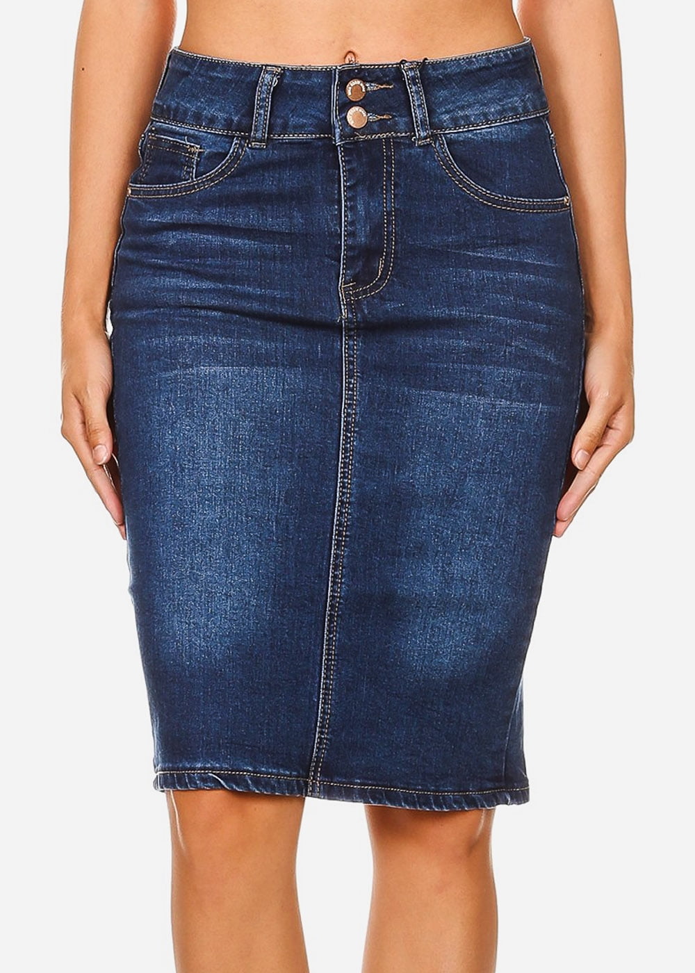 womens denim pencil skirt