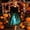 Sky Blue #030, variant on Women's Halloween Dress Ghost Hepburn Long Sleeve Fall Swing Dress Skeleton Cocktail Crew Neck Retro Tea Length Dress with Belt 2XL