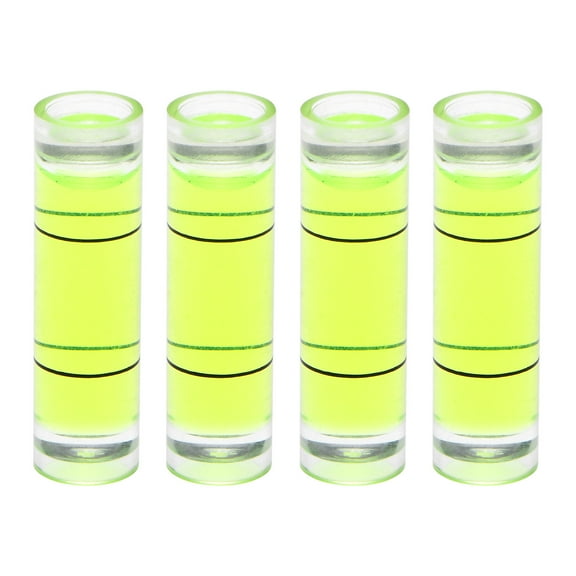 Uxcell 4 Packs Cylindrical Bubble Level 9.5x34mm Mini Bullseye Spirit Levels for Camera Tripod Telescope, Green