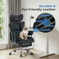 thumbnail image 4 of EDX Big and Tall Office Chair, Ergonomic PU Leather Executive Computer Chair with Footrest, Pocket Spring Support, 350 LBS Capacity, For Home Office, Black, 4 of 9