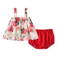 thumbnail image 2 of DPTALR Toddler Girls Clothes Set Colorful Sleeveless Shirt Short Pants Summer Outfit, 2 of 9