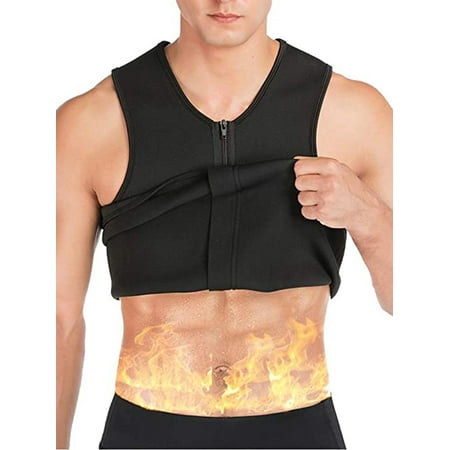 

Youloveit Men s Hot Neoprene Exercise Sauna Vest Zipper Waist Trainer Vest Slimming Compression Shirt Gym Clothes Corset Body Slimming Vest Shaping