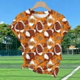 thumbnail image 7 of Womens Tops Rugby Printed Short Sleeved Round Neck Casual T-shirt Orange XXXXXL, 7 of 7