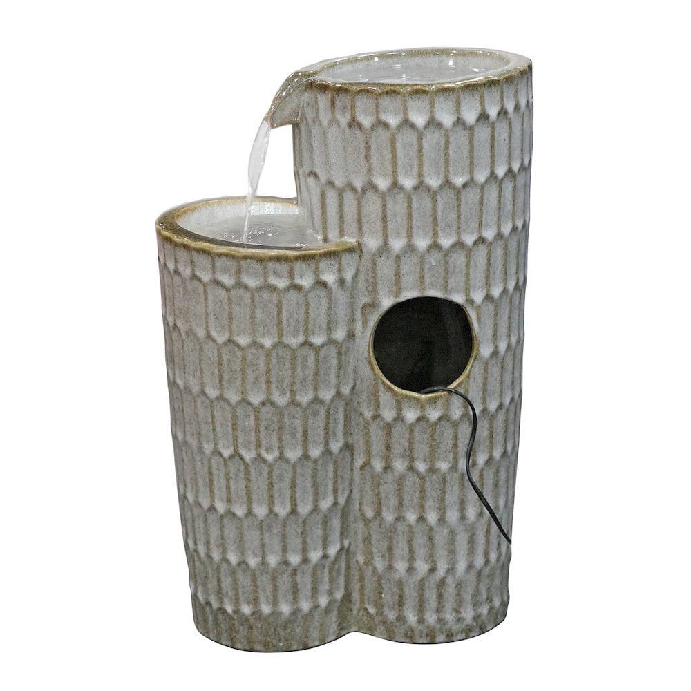 Hi-Line Gifts Ceramic Outdoor Garden Fountain - 25" - Cream