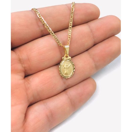 primejewelry269-Baby Jesus Necklace Charm Divino Nino14K Gold Filled Mariner 16"