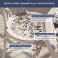 thumbnail image 3 of BELLEZE White Cast 3 Piece Bistro Outdoor Patio Set Leaf Design Weather Resistant Round Table 2 Chairs Garden Furniture, 3 of 5
