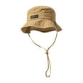 thumbnail image 5 of Unisex Bucket Hat Double Sided Cotton Sun Protection Travel Outdoor Beach Khaki, 5 of 8