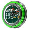 thumbnail image 1 of Trademark MIA1400-SMOKE University of Miami Chrome Double Rung Neon Clock - Smoke, 1 of 5