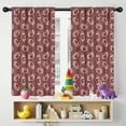 thumbnail image 5 of Blackout Kids Curtains,Maroon Footballs Pattern Childrens Insulated Curtains Set Of 2,Bedroom Essentials,Toddler Room Decor 42"x54", 5 of 5