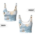 thumbnail image 5 of Fotbe Animals Travel World Map Pattern Womens' Sports Bra Longline Wirefree Padded with Medium Support Sports Moisture-Wicking Workou Vest,Tank Top-X-Large, 5 of 9