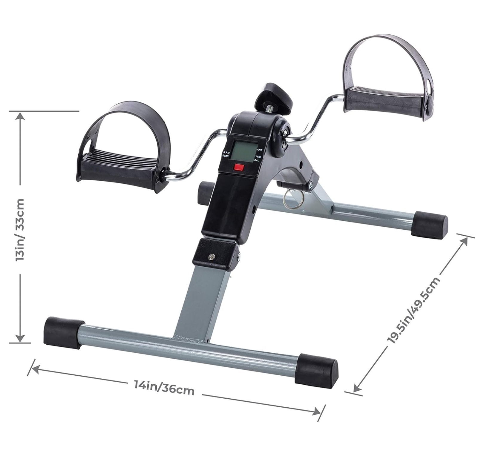 Pedal Exercise Mini Cycle Bike Great for Home or Office Workout - Digital Display for RPMs, Calories, Time, Speed, Distance - Under Desk for Legs - for Arms