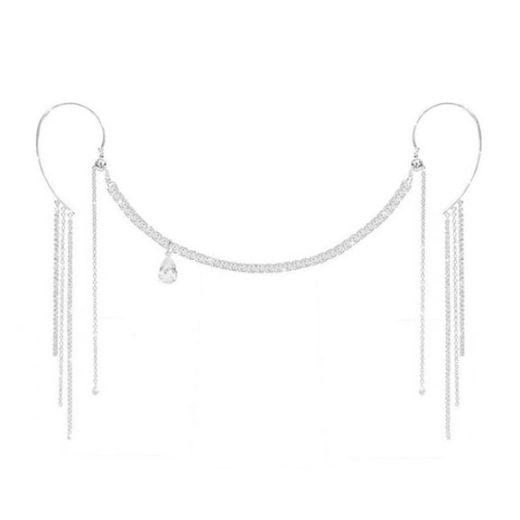 WINDLAND Fashion Long Chain Water Drop Pendant Face Chain Crystal Jewelry Charm Luxury Earrings Jewelry Women Party Gift