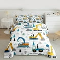 thumbnail image 3 of Manfei Excavator Bulldozer Bedding Comforter Set,Construction Vehicles Twin Comforter Sets,White Yellow Blue Bedding Set For Boys Kids,Super Cozy Room Decor Reversible,2 Pieces, 3 of 9