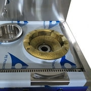 Double Burner Commercial Gas Stove Burner High Fierce Fire Stove Chinese Wok Range Burner LNG LPG Cooker with Baffle and Water Basin 110V