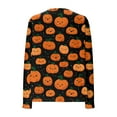 thumbnail image 3 of WTOBBY Women's Halloween Print Cardigan Long Sleeve Open Front Knit Sweater Casual Mid Length Cover Up with Pockets Spooky Design Fall Novelty Outerwear,Saffron S, 3 of 5
