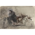thumbnail image 2 of Jean-Louis Forain 14x11 Black Ornate Wood Framed Double Matted Museum Art Print Titled: After Douai (Probably 1918), 2 of 5