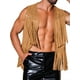 thumbnail image 1 of INSPIRE CHIC Chalecos para hombres con flecos y borlas, estilo retro, sin mangas, color marrón, 1 of 6