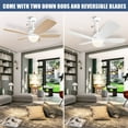 thumbnail image 5 of KAPOEFAN 52 inch Downrod Ceiling Fans with Lights and Remote, Three Color Light,Bicolor Blades, White Fan Light for Indoor/Outdoor, 5 of 9