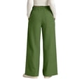 thumbnail image 6 of Women's Wide Leg Pants High Waisted Beach Palazzo Pants Soft Drawstring Trousers with Pockets Green XL, 6 of 7