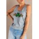 thumbnail image 3 of ABPHQTO Camiseta sin mangas con cuello redondo y estampado de trébol de leopardo a cuadros de St Patrick gris para mujer, 3 of 5