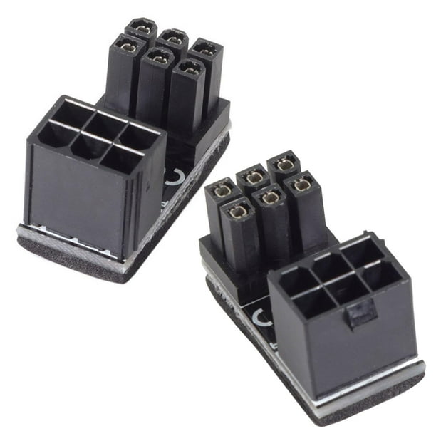 Juego De Adaptadores De Corriente De Ángulo De 180 Grados GPU 2 Uds Para Tarjetas Gráficas De Escritorio 6 Pines Sunnimix Conector de dirección asistida