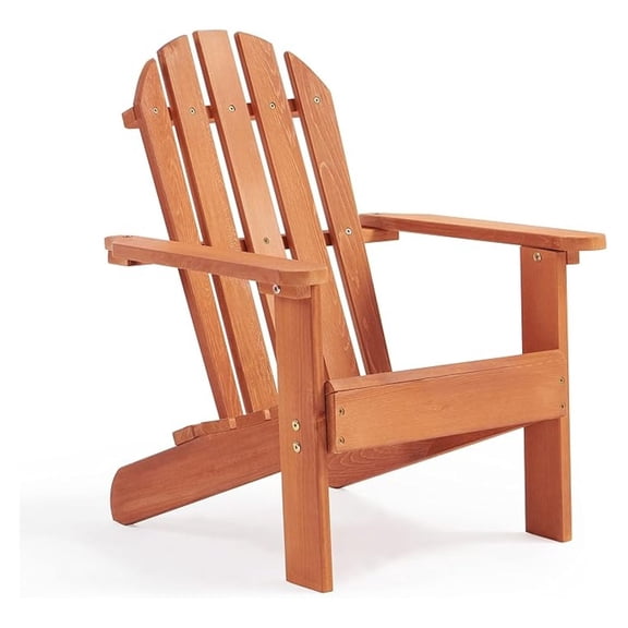 Wooden Kid's Adirondack Chair for Indoor and Outdoor, Natural Cedar Patio Lounge Chiar for Kids