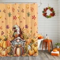 thumbnail image 2 of Shower Curtain 72"W x 72"L Fall Thanksgiving Gnome Pumpkins Leaves Fabric Shower Curtains Set with Hooks Water Repellent Bathroom Curtains Machine Washable Bathroom Accessories, 2 of 6