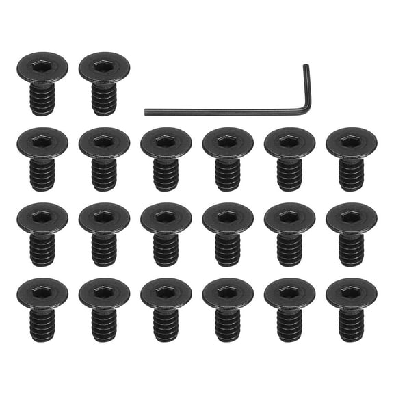 #4-40 x 1/4 Inch Flat Head Socket Cap Screws Hex Drive Machine Screws with Hex Spanner 20 Pcs