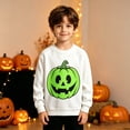 thumbnail image 2 of SJLDQY Halloween Glow In The Dark Sweatshirts for Boys Hallowmas Pumpkin Graphic Sweatshirt Fall Winter Lined Long Sleeve Crew Neck Pullover Tops, 2 of 4