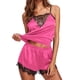 thumbnail image 1 of Gibobby Lencería de encaje Día de San Valentín Ropa de dormir Conjuntos de ropa de dormir de encaje Correa de ajuste Sin mangas Satén Mujeres Pijama Top(Rosa caliente, G), 1 of 5
