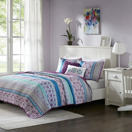 PuppyCheer Bedding Sets Full/Queen Reversible Quilt Set with Throw Pillows Bed Sets