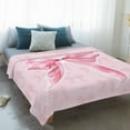 thumbnail image 4 of Pink Bow Blanket Soft Cozy Warm Twin Blanket for Bed, Plush Fuzzy Flannel Fleece Blankets for Sofa, Cute Watercolor Girls Cartoon Luxury Throw Blankets for Couch, Lightweight Gifts for Men, 60"x80", 4 of 9