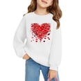 thumbnail image 3 of Spazoro Kids Girls Sweatshirts, Heart Print Valentine's Day Crew Neck Long Sleeve Casual Blouses Tops for Child Girls White Size 4 T, 3 of 3