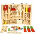 thumbnail image 1 of Wooden Tool Box And Accessory Set Pretend Play Kit Educational Construction Toys For Children, 1 of 6