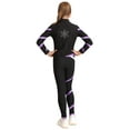 thumbnail image 3 of inhzoy Kids Girls 2PCs Athletic Sports Suit Figure Skating Outfit Long Sleeve Zipper Sweatshirt with Leggings Light Purple 10, 3 of 8